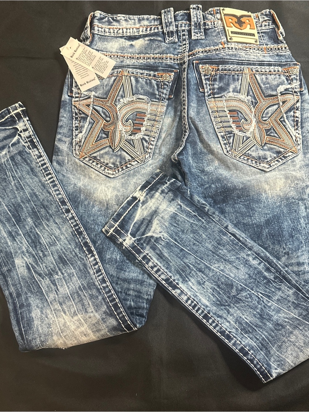 Rock Revival men’s  Distressed Blue Slim taper Jeans size 30 NWT Selwyn